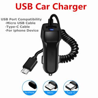 Universal Car Charger With USB Cable Mobile Phone Charger For iphone f_1
